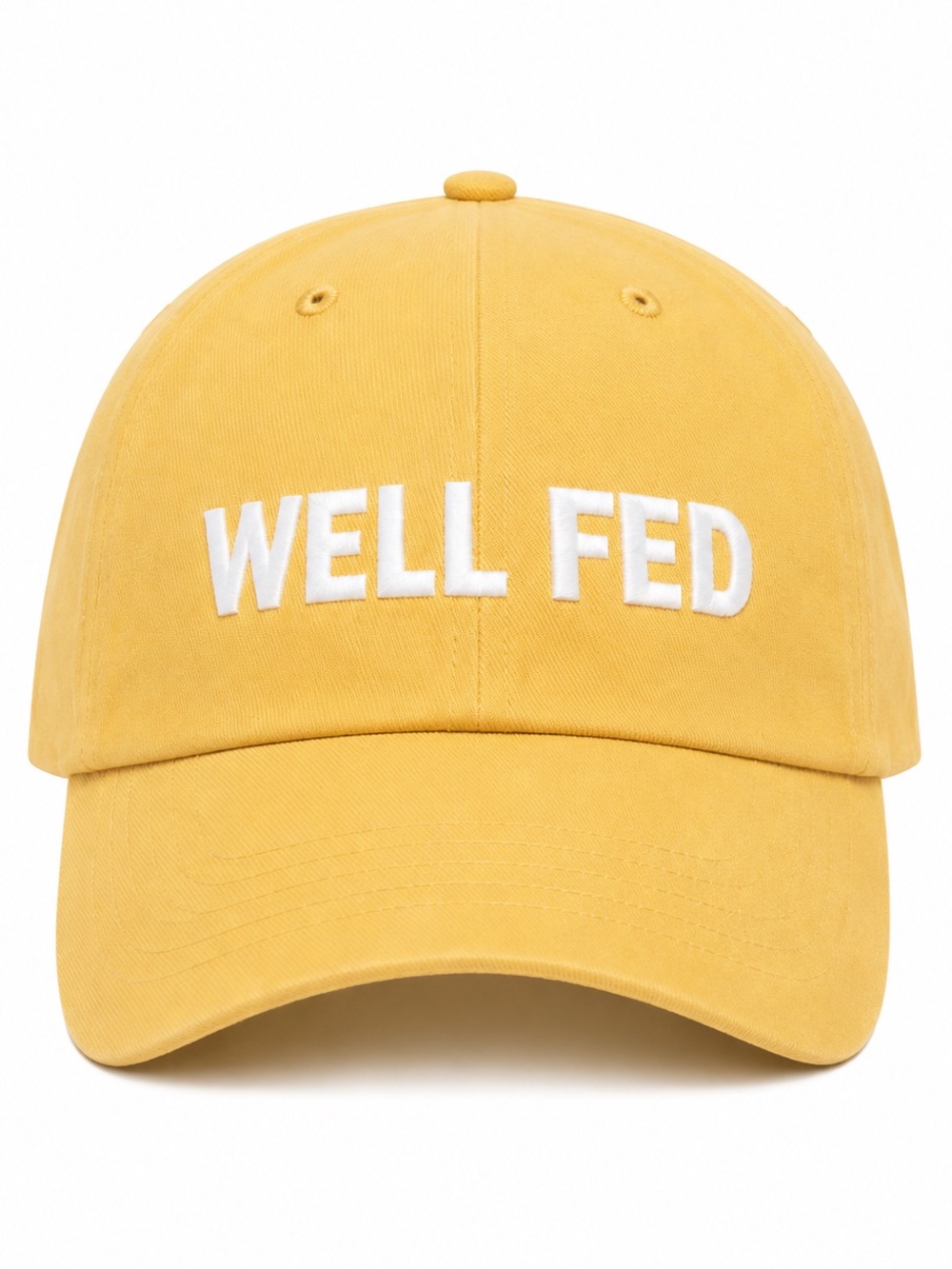 🍌 WELL FED Yellow Dad Cap Embroidered Streetwear Hat Adjustable Velcro Cap